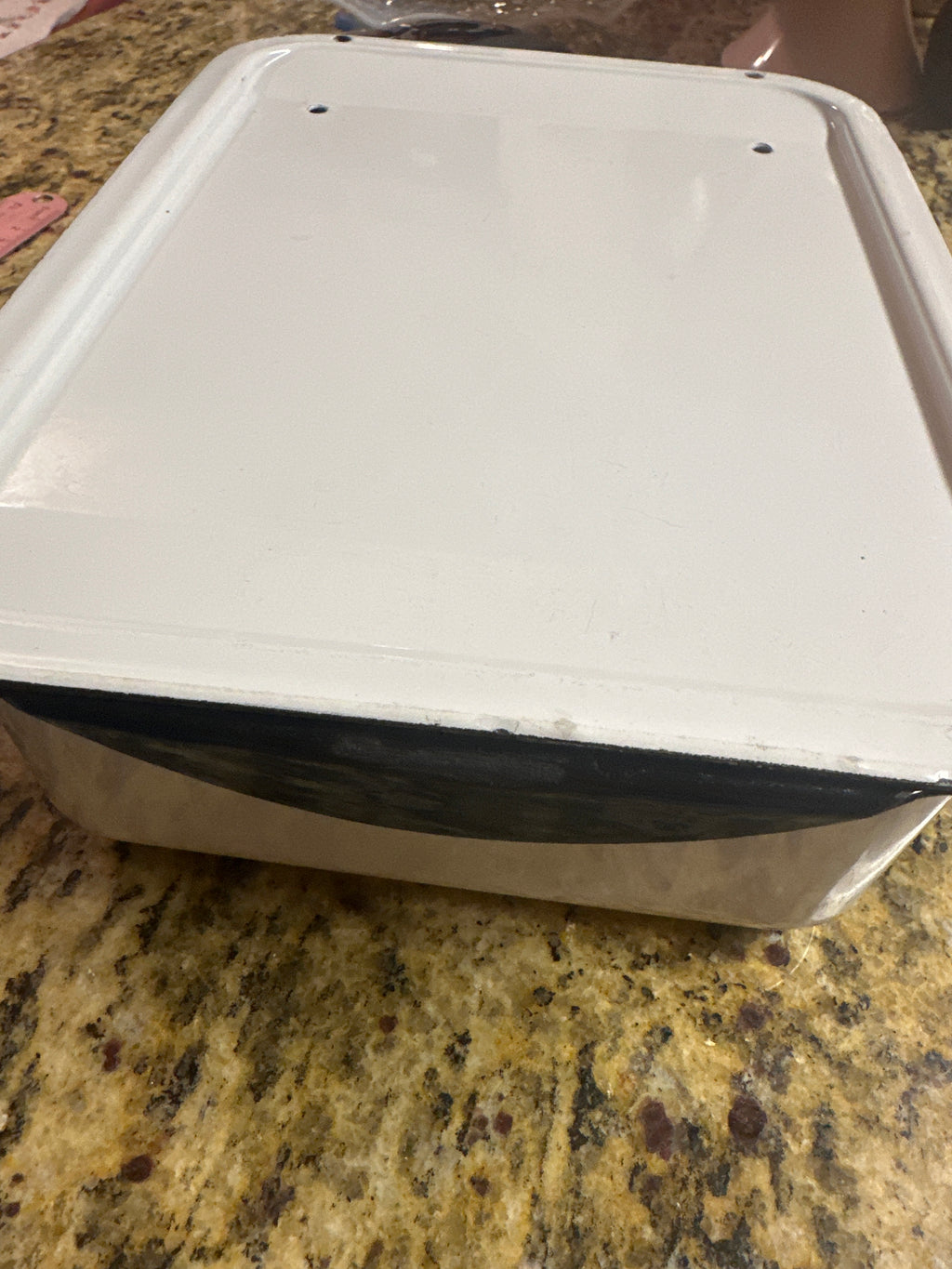 Vintage Enamelware Fridge Dish With Lid