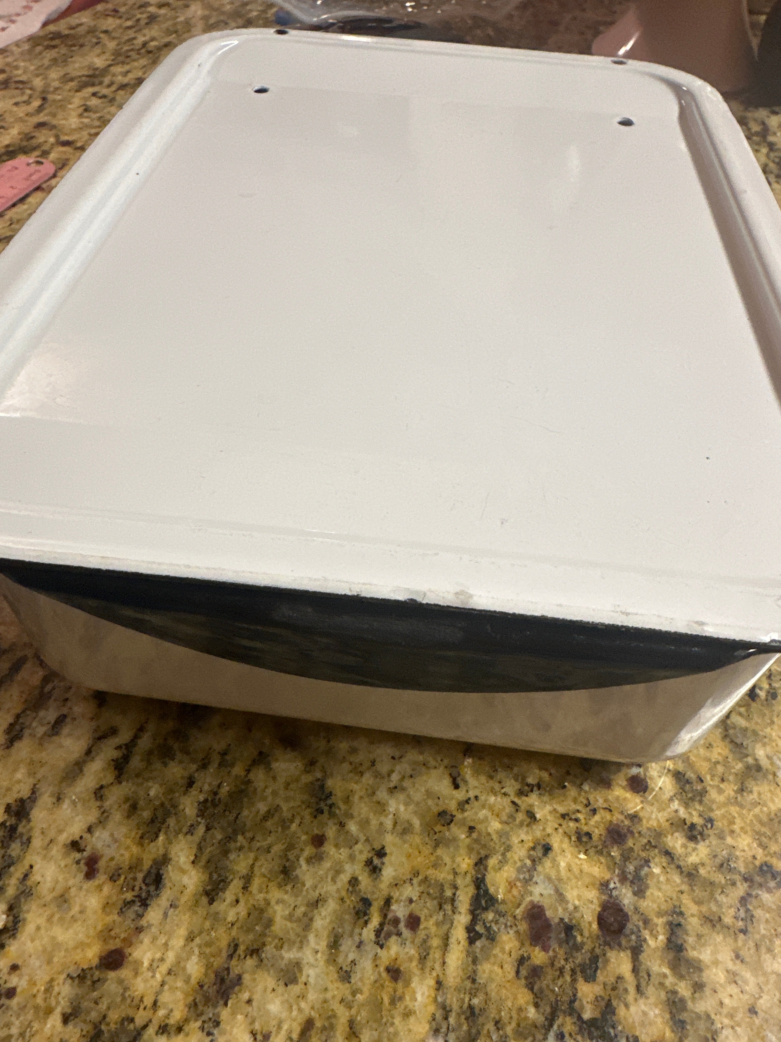 Vintage Enamelware Fridge Dish With Lid