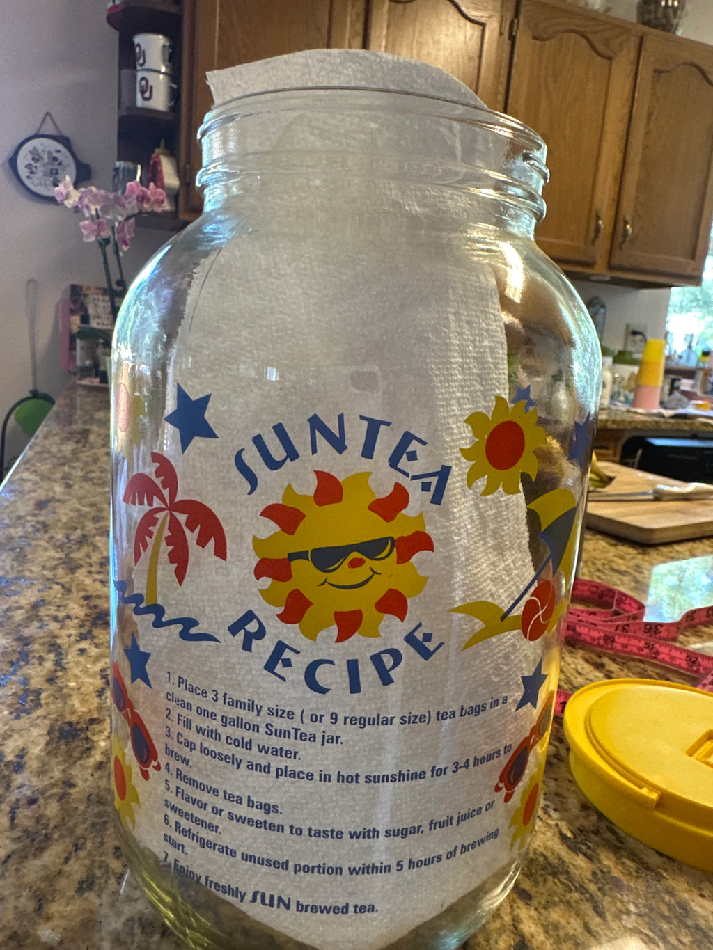 Vintage Lipton Sun Tea Jar — Retro Glass with Lid, Made in USA