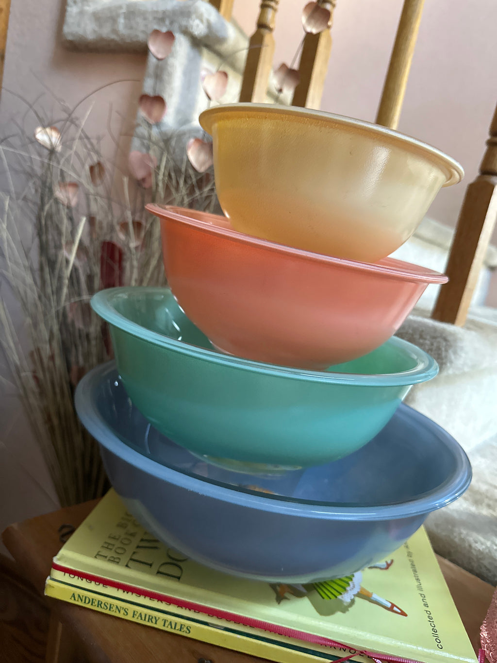 Vintage Pyrex Southwest Pastels Mixing Bowls — Nesting Set of 4, Mid-Century Kitchen
