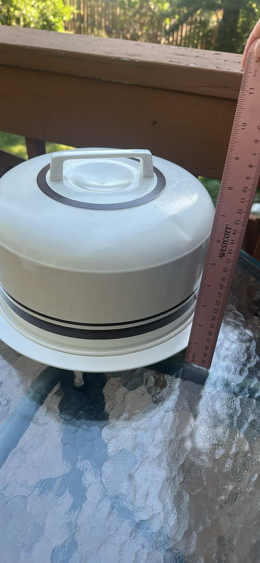 Vintage Atapco Cake Carrier — Mid-Century Metal Lid, Made in USA