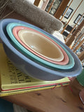 Vintage Pyrex Southwest Pastels Mixing Bowls — Nesting Set of 4, Mid-Century Kitchen