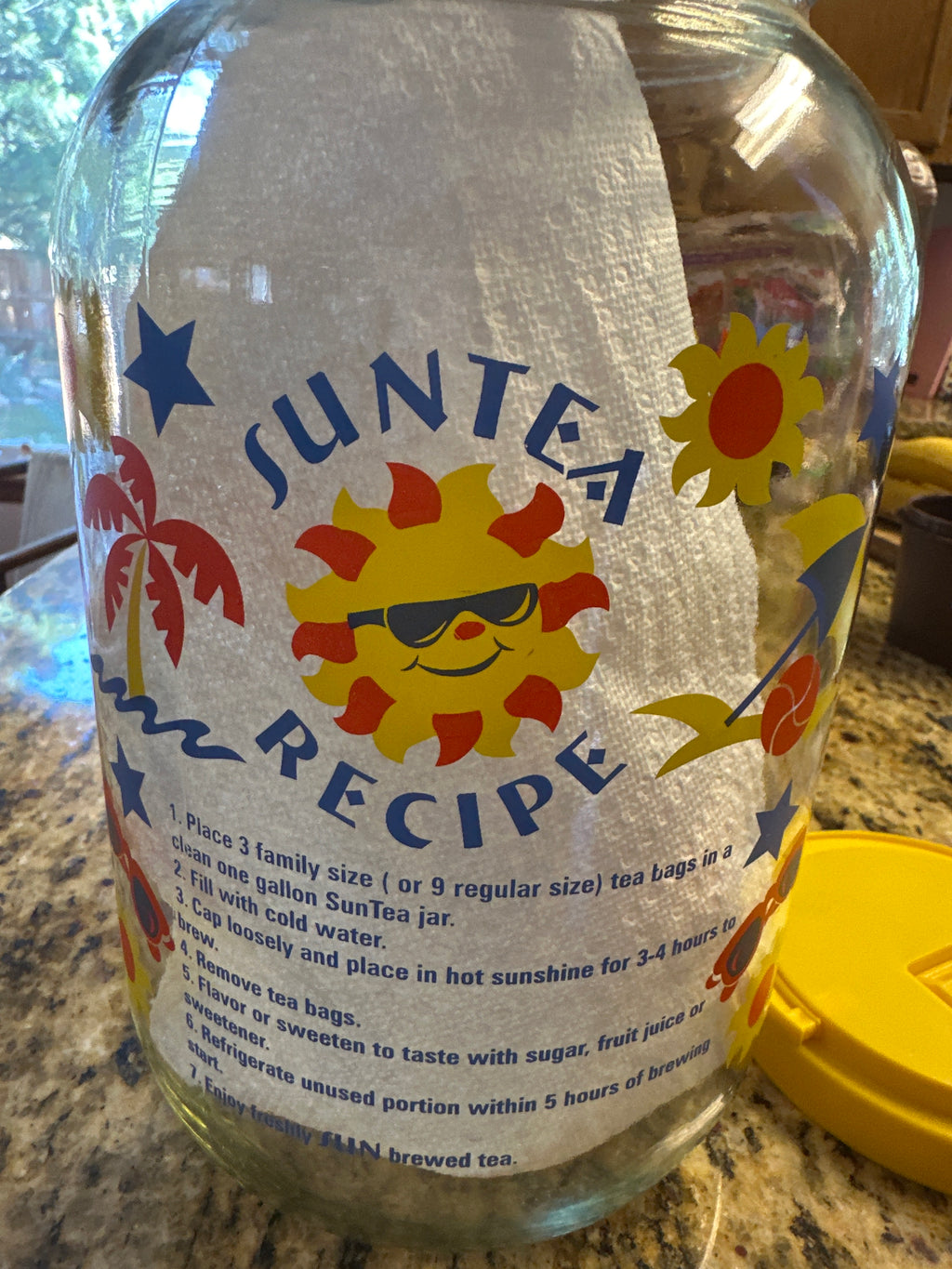 Vintage Lipton Sun Tea Jar — Retro Glass with Lid, Made in USA
