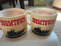Vintage Federal Glass Boomtown Casino Milk Glass Mugs. Set of 2.