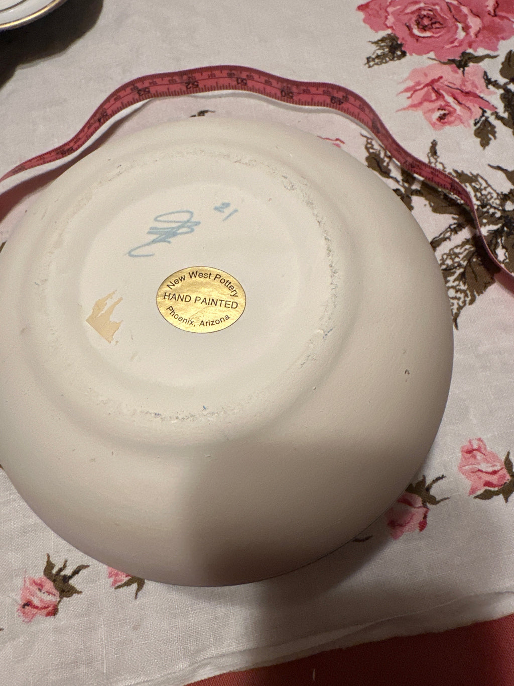New West Pottery Vase — Hand-Painted Southwest Desert Sunset, Signed 1991