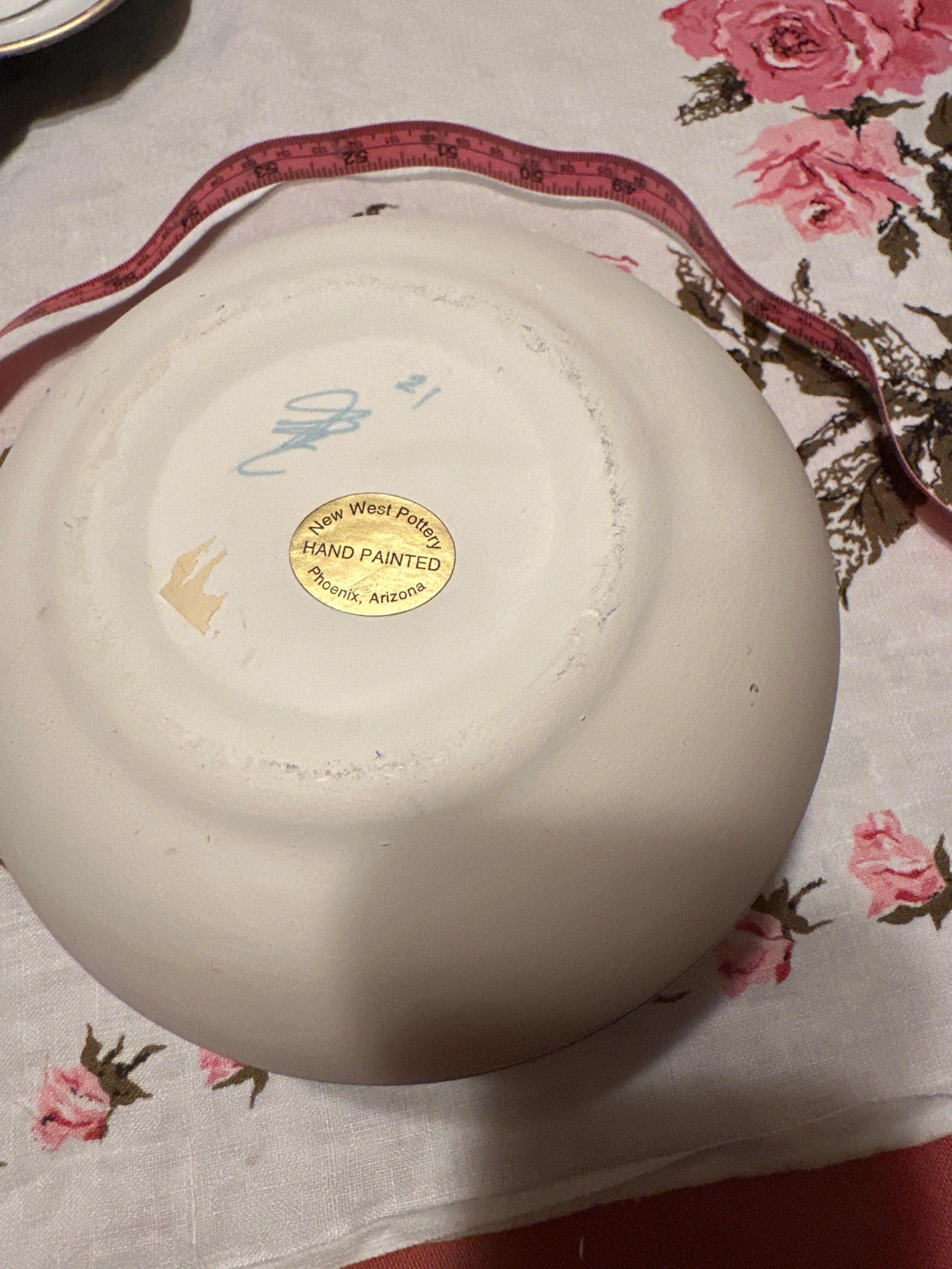 New West Pottery Vase — Hand-Painted Southwest Desert Sunset, Signed 1991