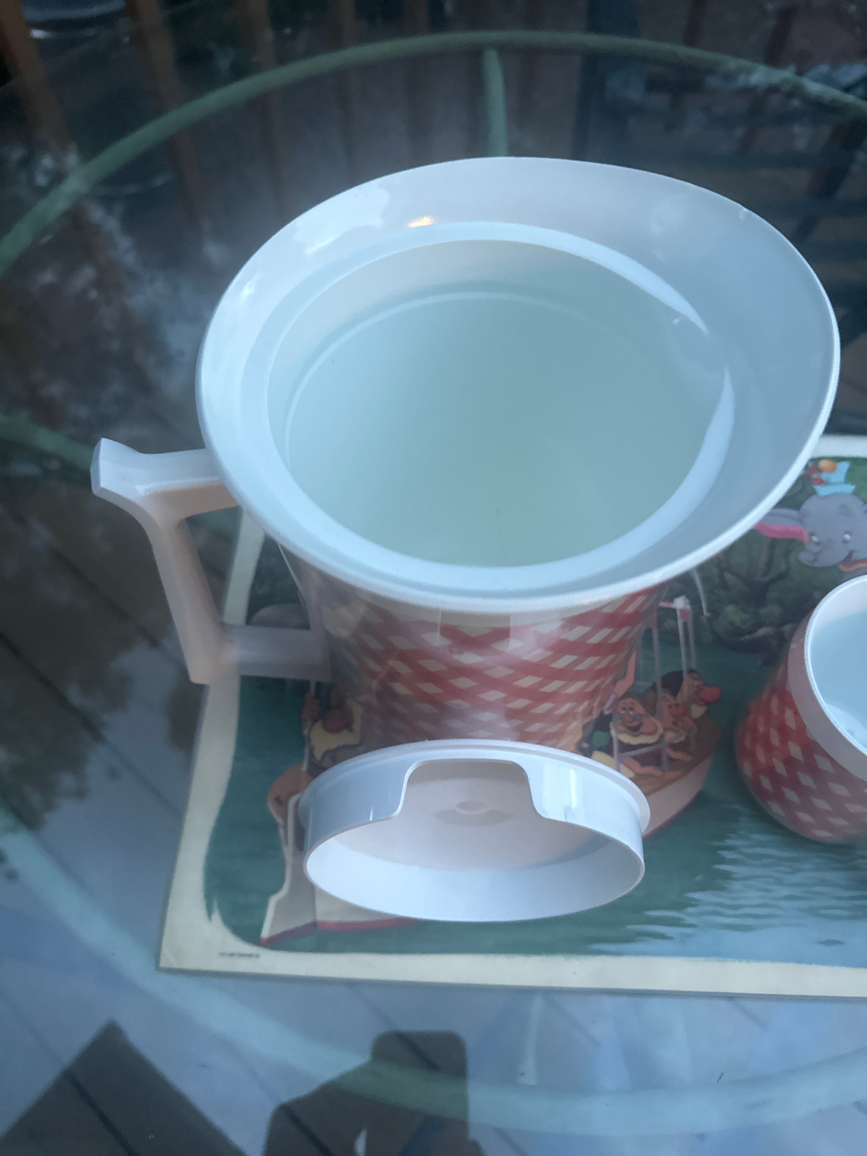 Vintage Thermos Serv Red and White Checker Pitcher with 4 Cups