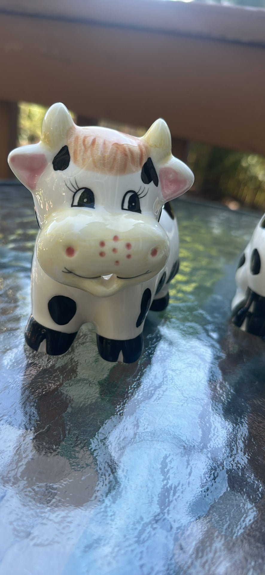 Vintage Ceramic Cow Cream and Sugar Set — Farmhouse Kitchen Decor