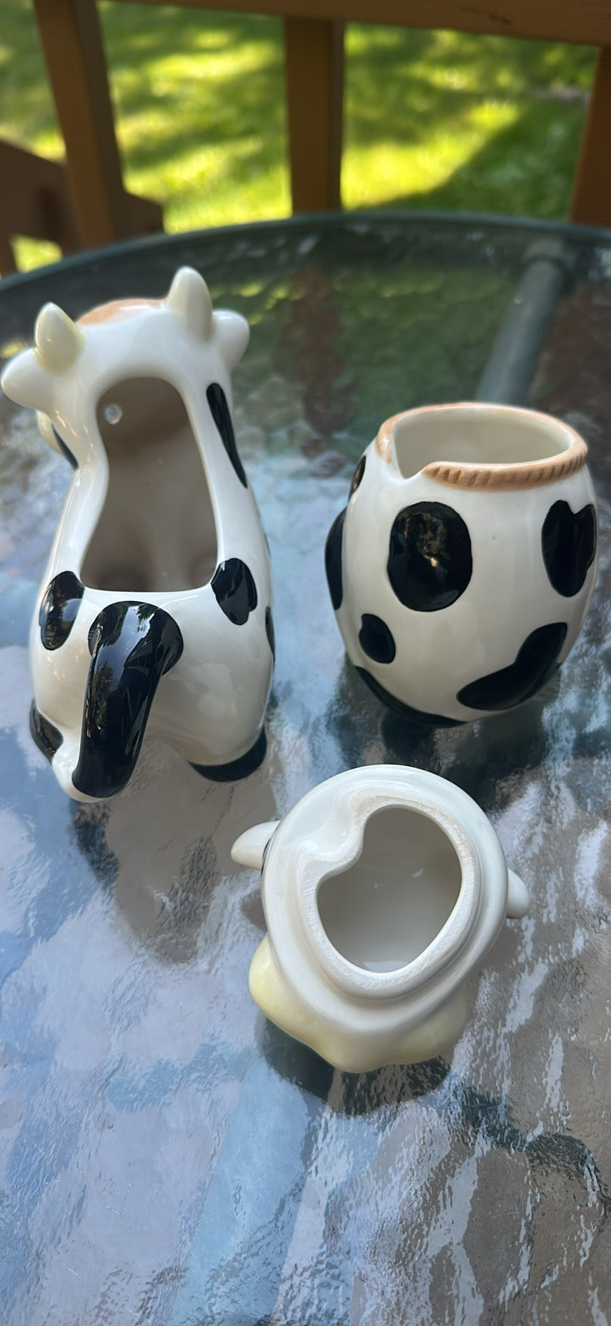 Vintage Ceramic Cow Cream and Sugar Set — Farmhouse Kitchen Decor