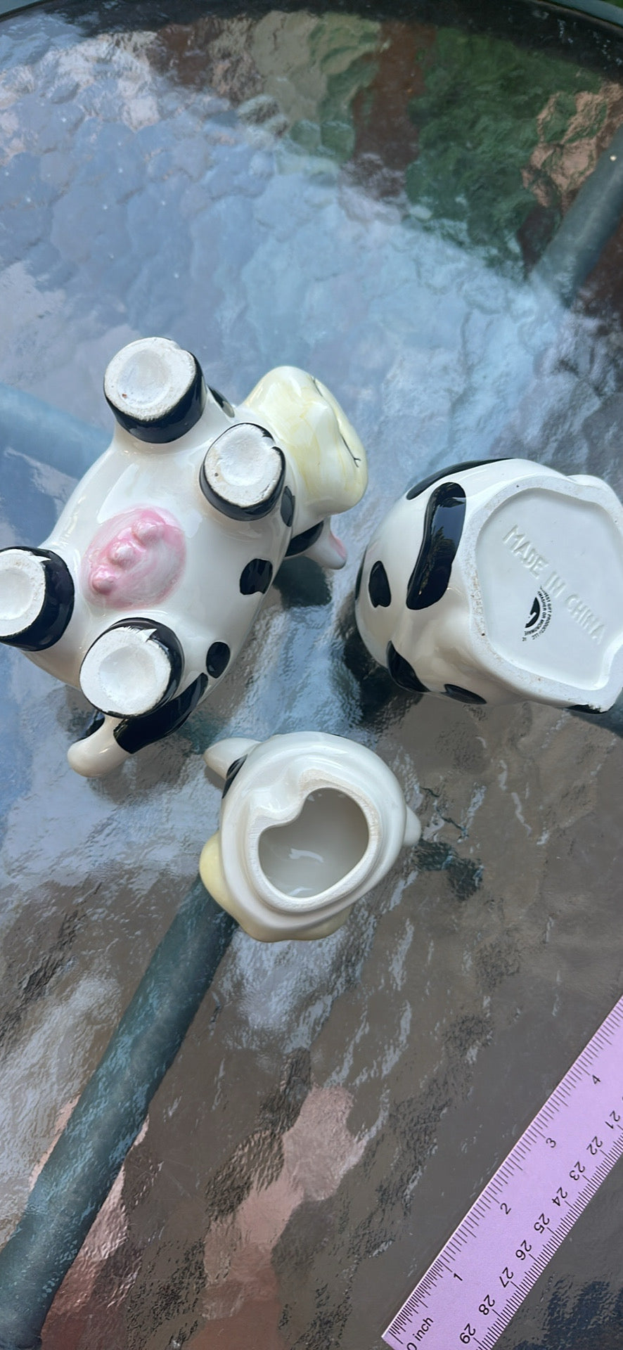 Vintage Ceramic Cow Cream and Sugar Set — Farmhouse Kitchen Decor
