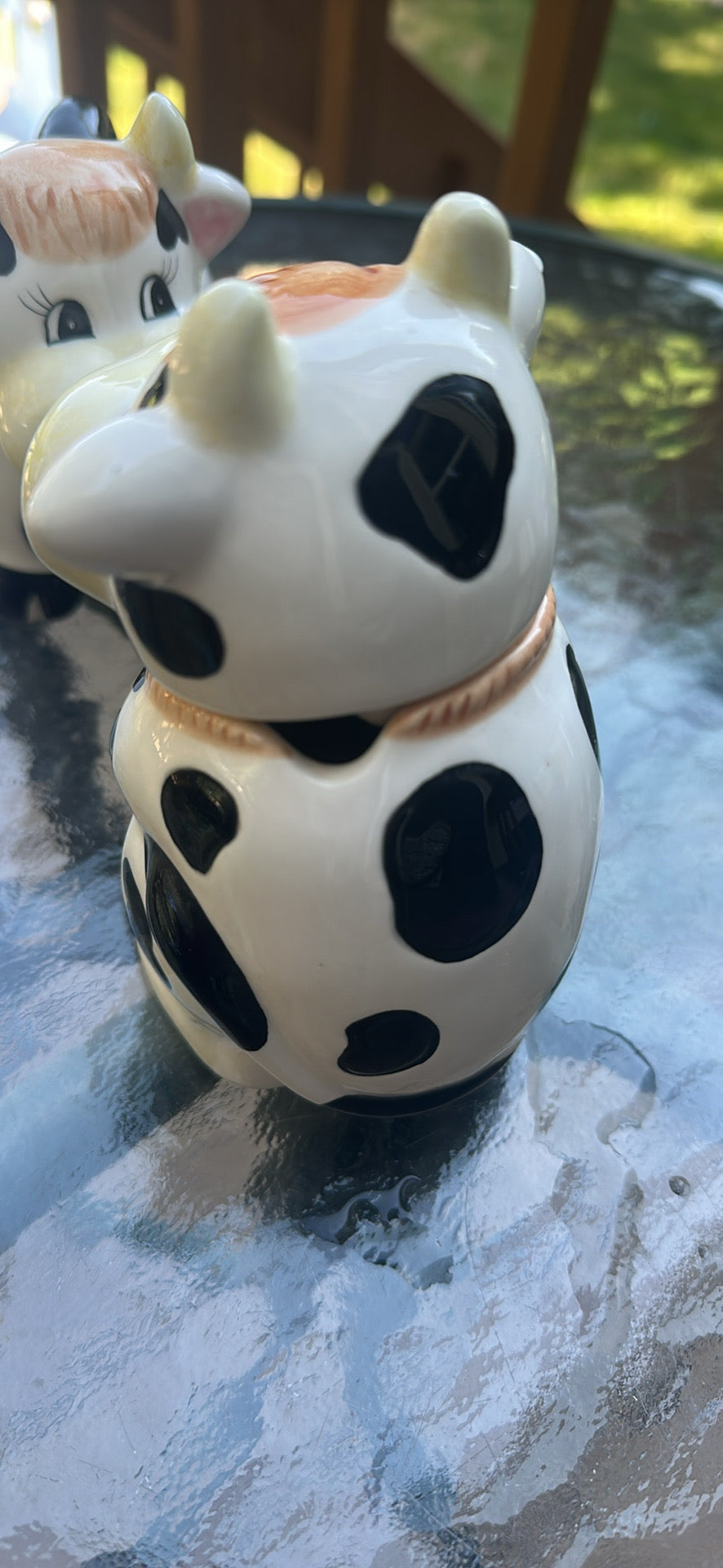 Vintage Ceramic Cow Cream and Sugar Set — Farmhouse Kitchen Decor