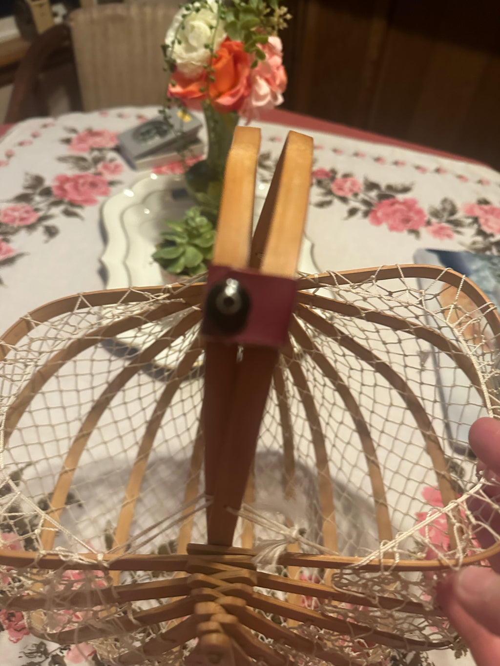 Vintage Japanese Bamboo Fold Up Fishing Net
