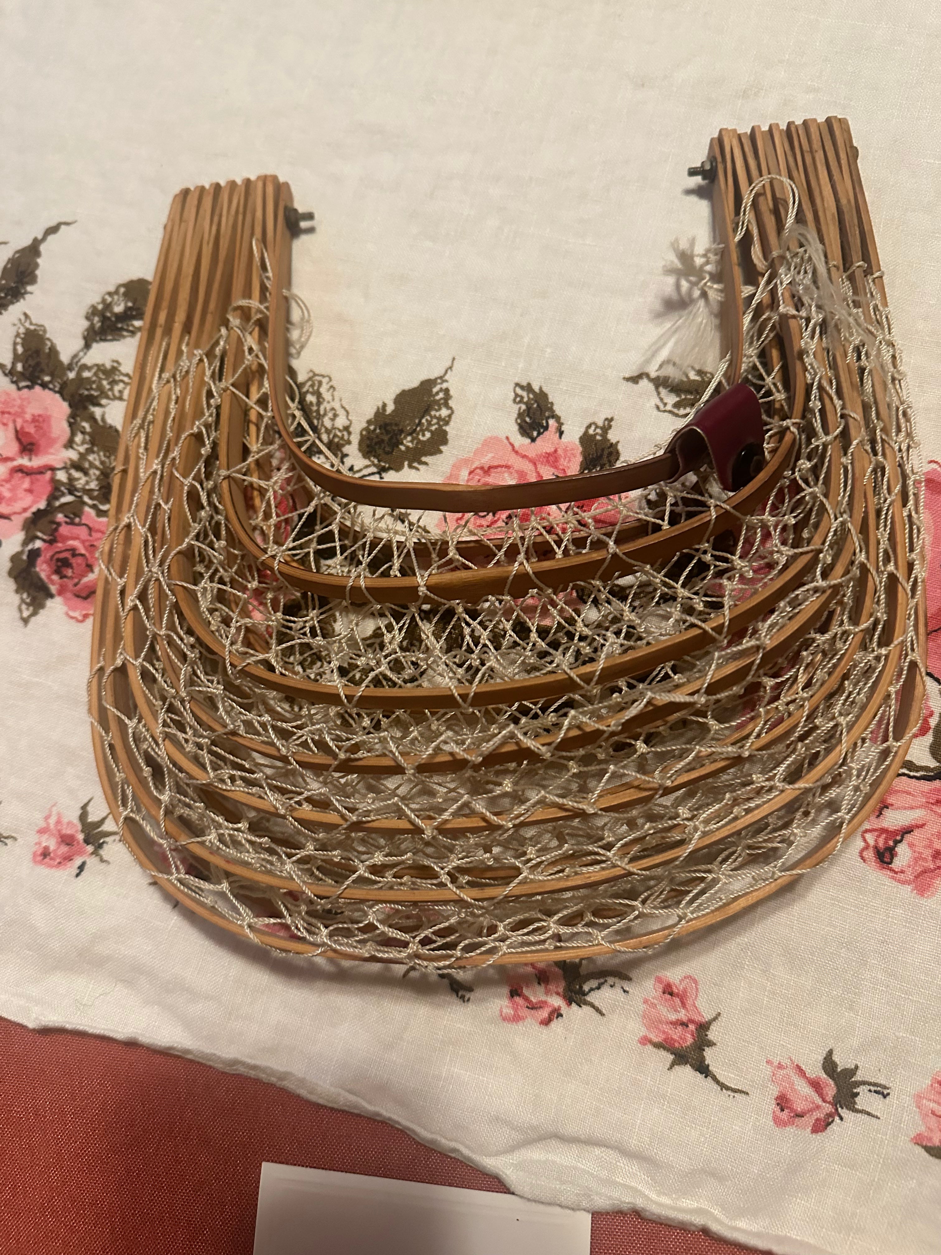 Vintage Japanese Bamboo Fold Up Fishing Net