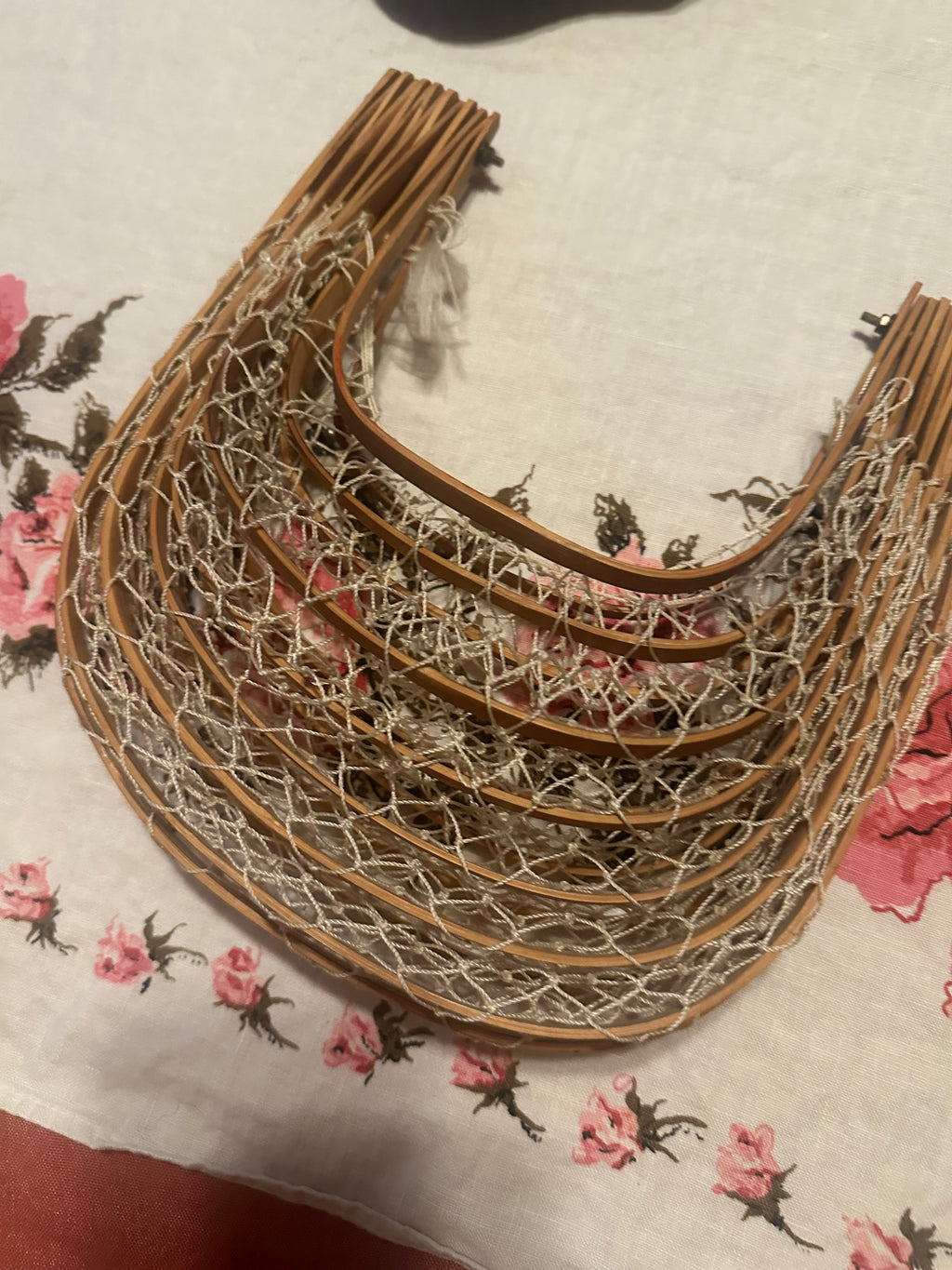 Vintage Japanese Bamboo Fold Up Fishing Net