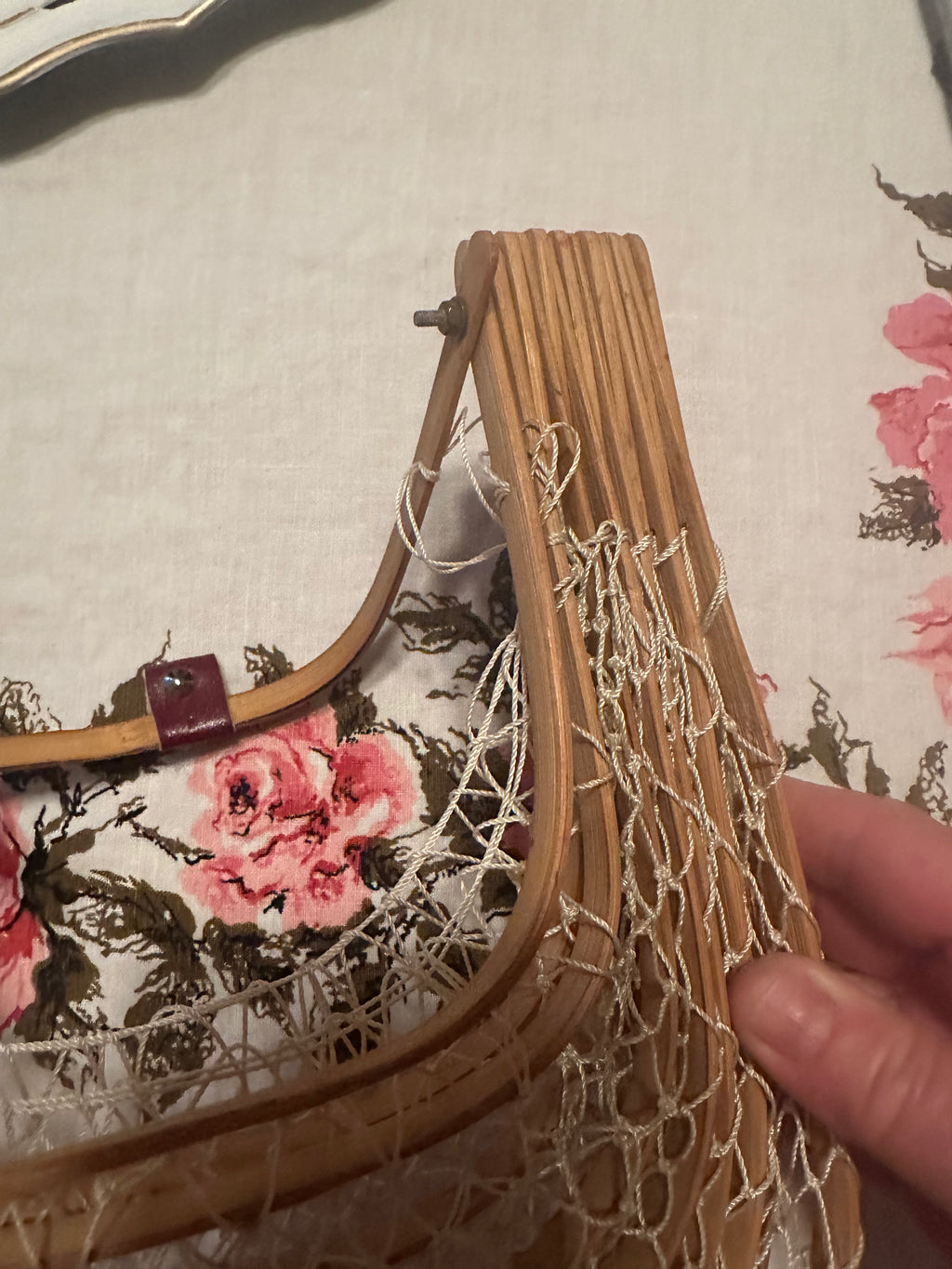 Vintage Japanese Bamboo Fold Up Fishing Net