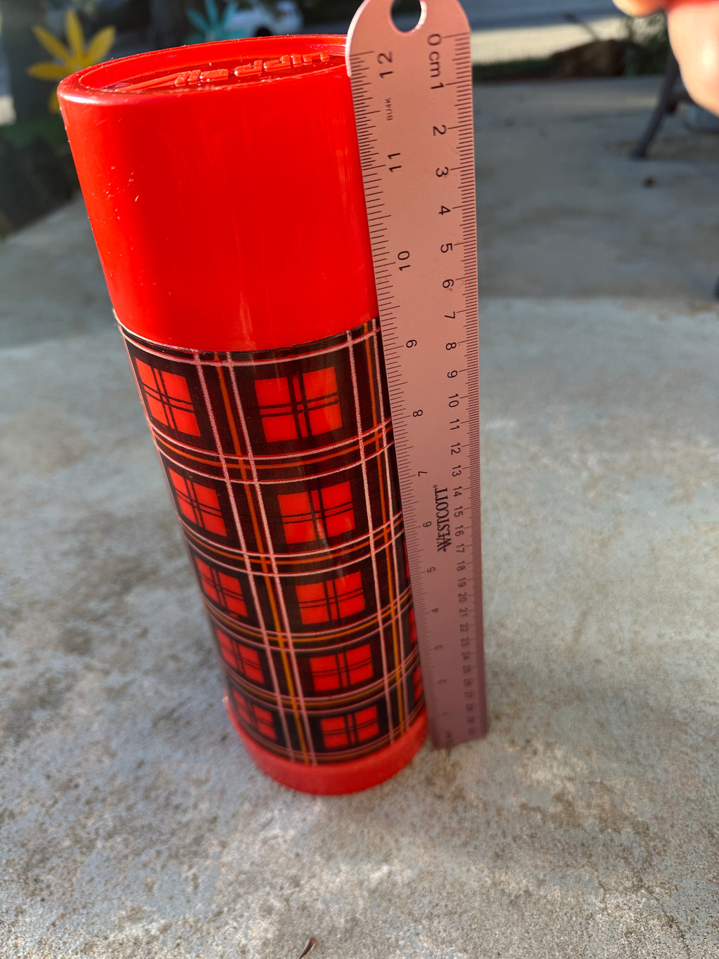 Vintage Aladdin Red & Black Plaid Thermos