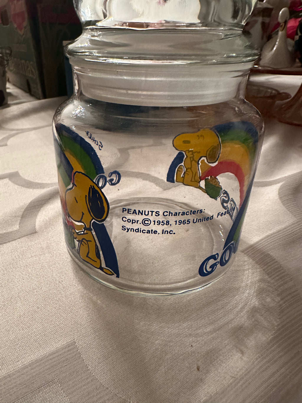 Vintage Peanuts 1965 Goodies Treat Jar