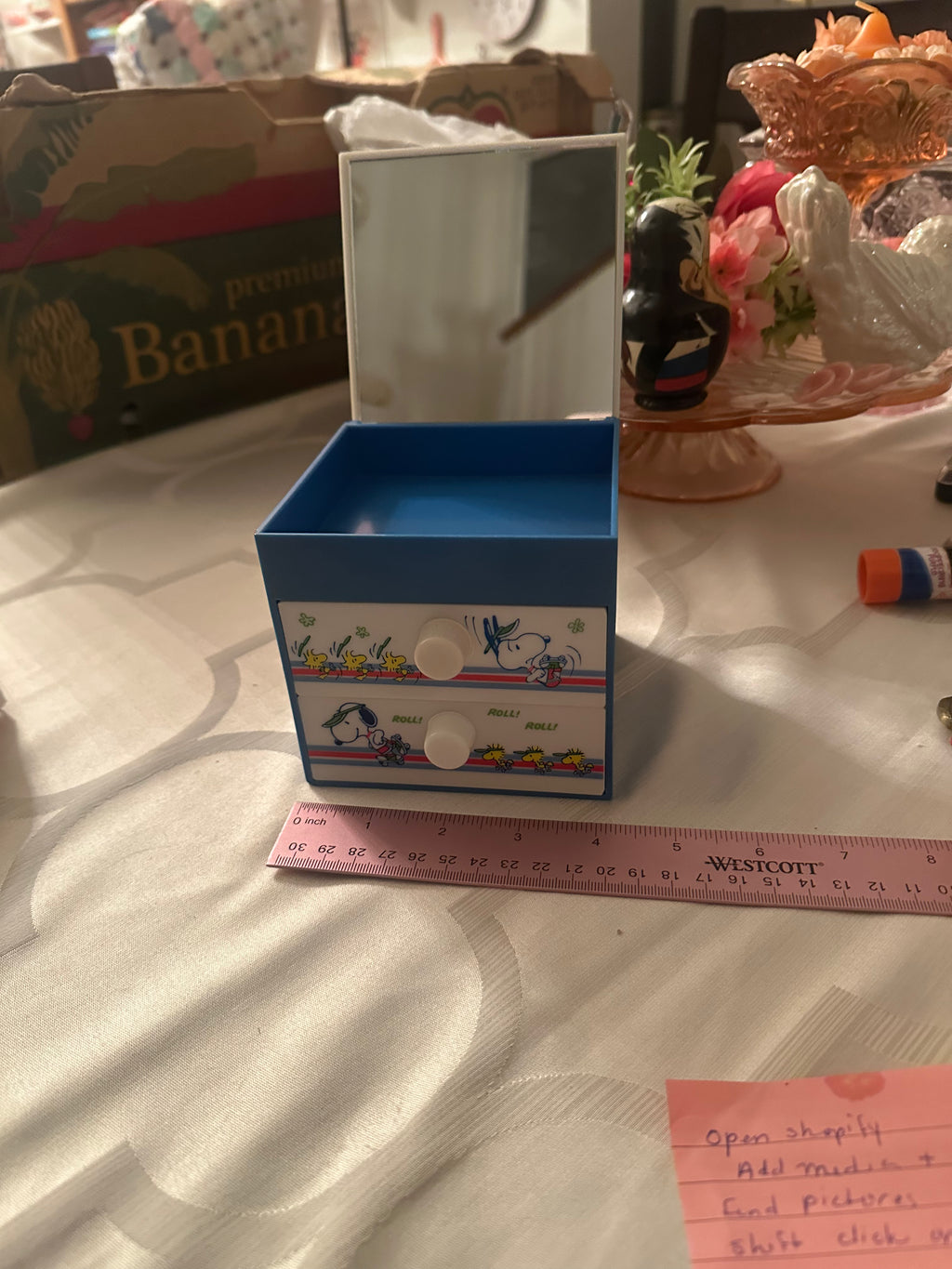 Vintage Snoopy Sanrio Plastic Trinket Box